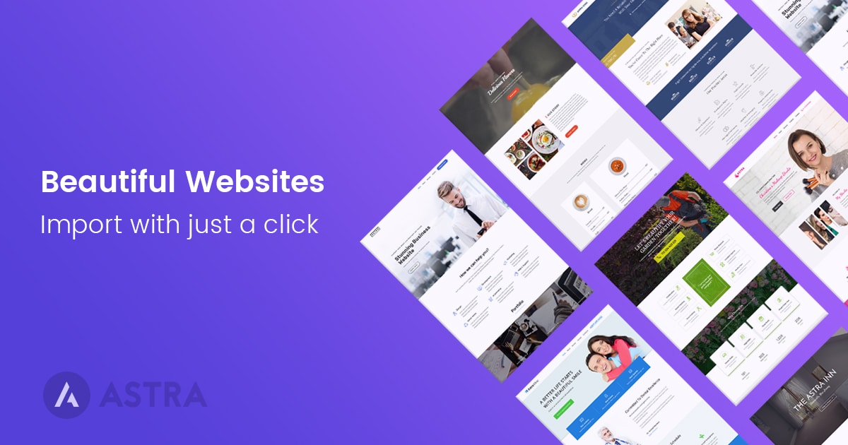 Ready To Import Starter Websites With Astra Wordpress Theme