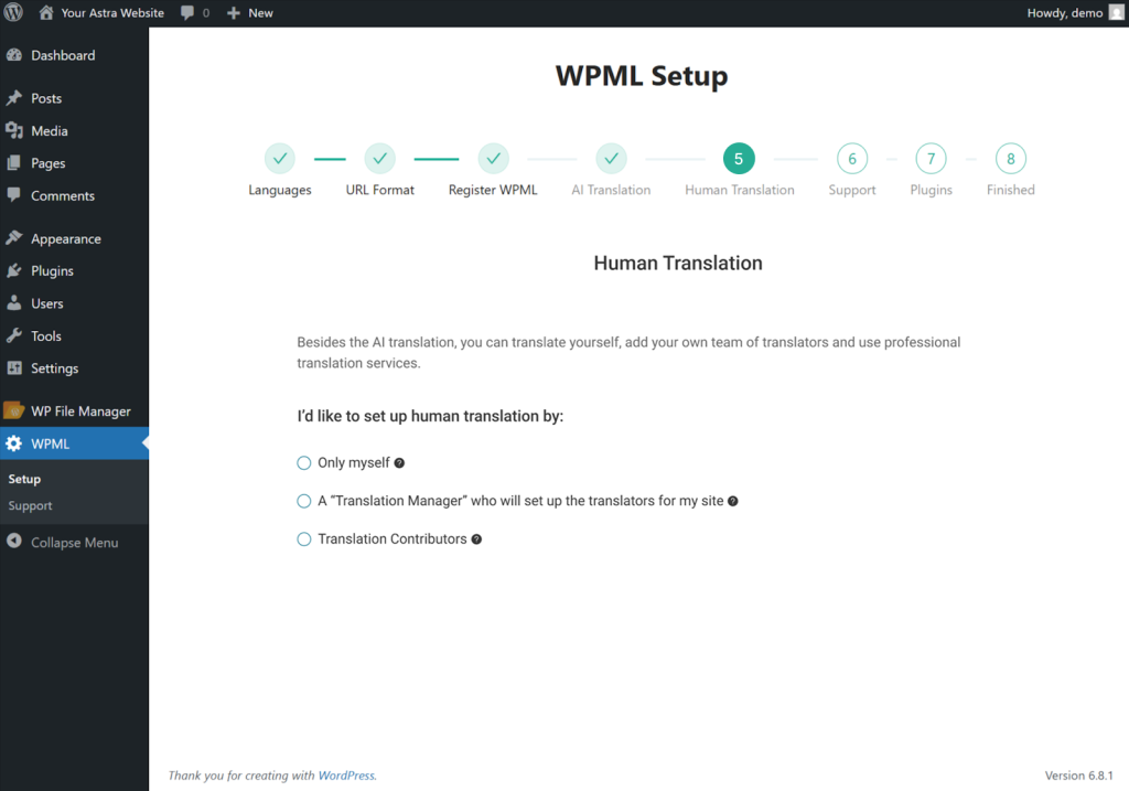 How to Create a Multilingual Website Using Astra and WPML?