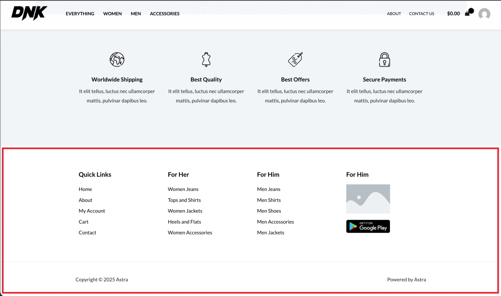 Footer example