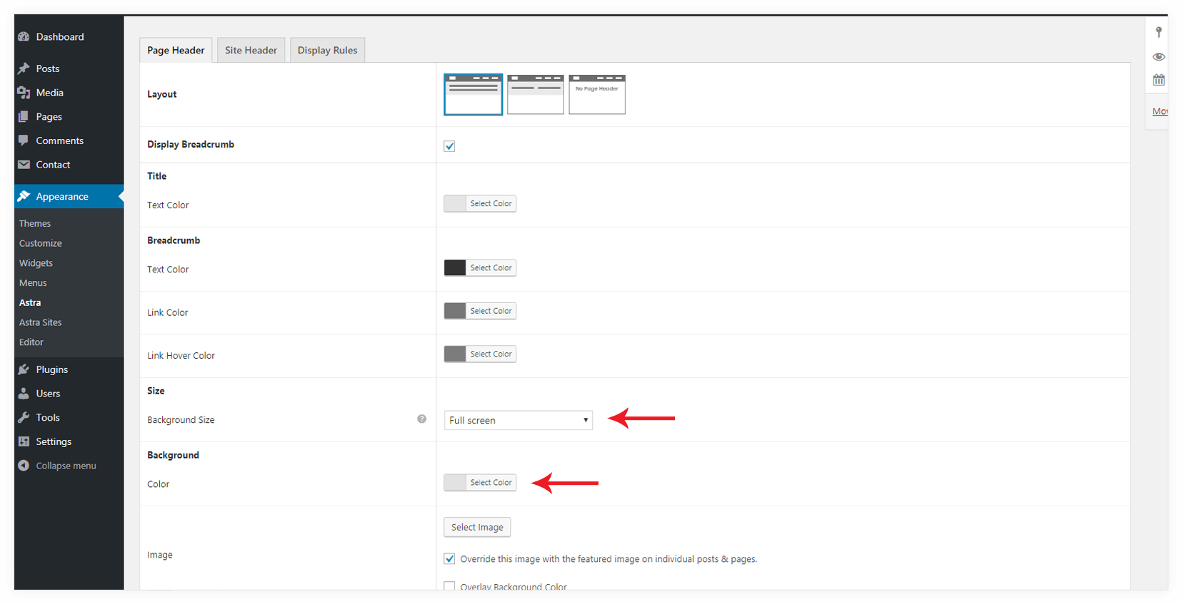 remove header from page layers