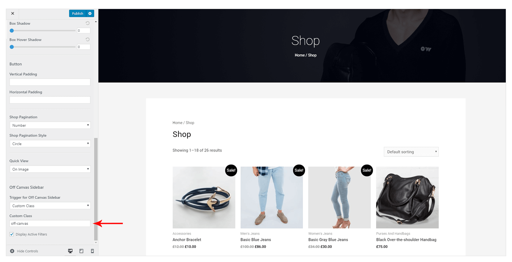 Off Canvas Sidebar for WooCommerce Shop Page | Astra