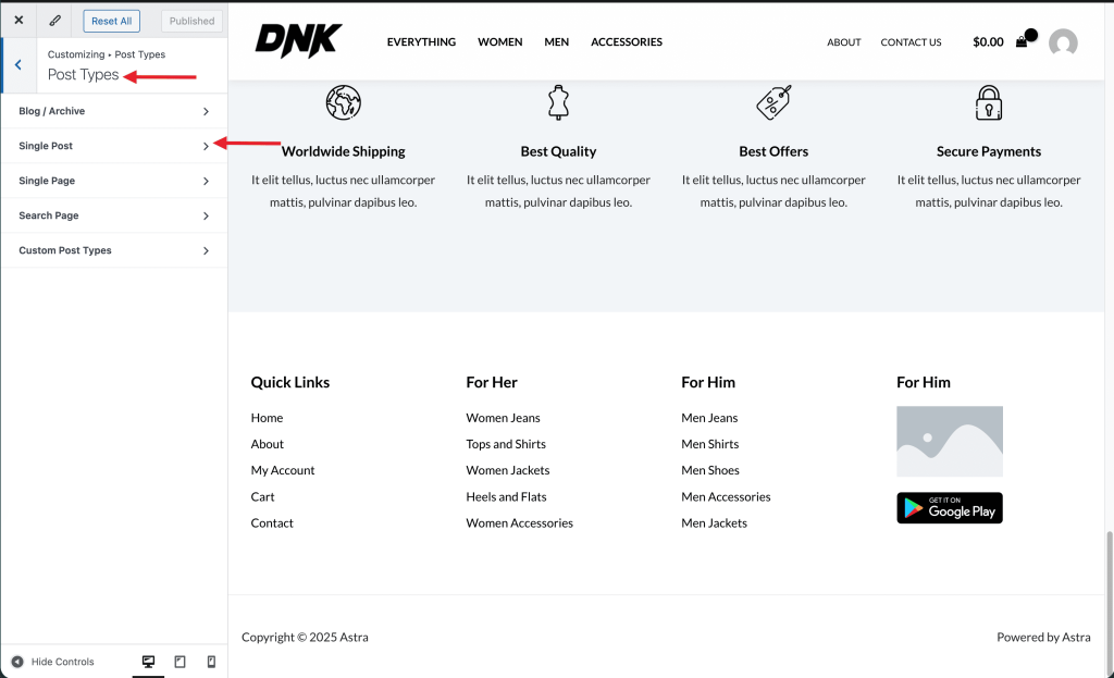 Accessing single posts