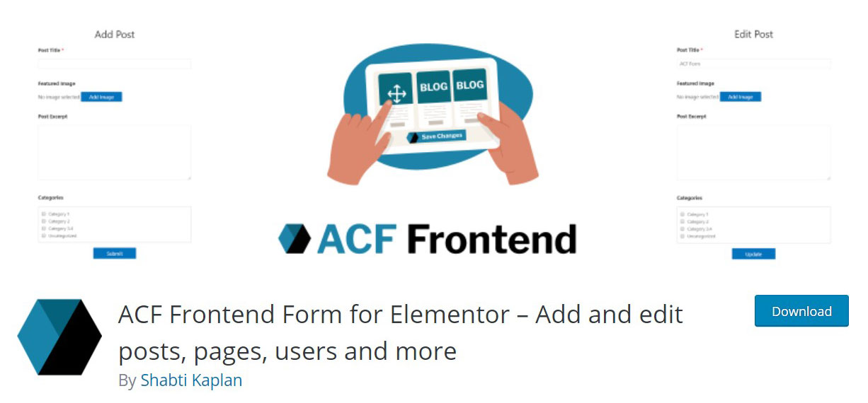 Elementor 图像的 ACF 前端表单小部件