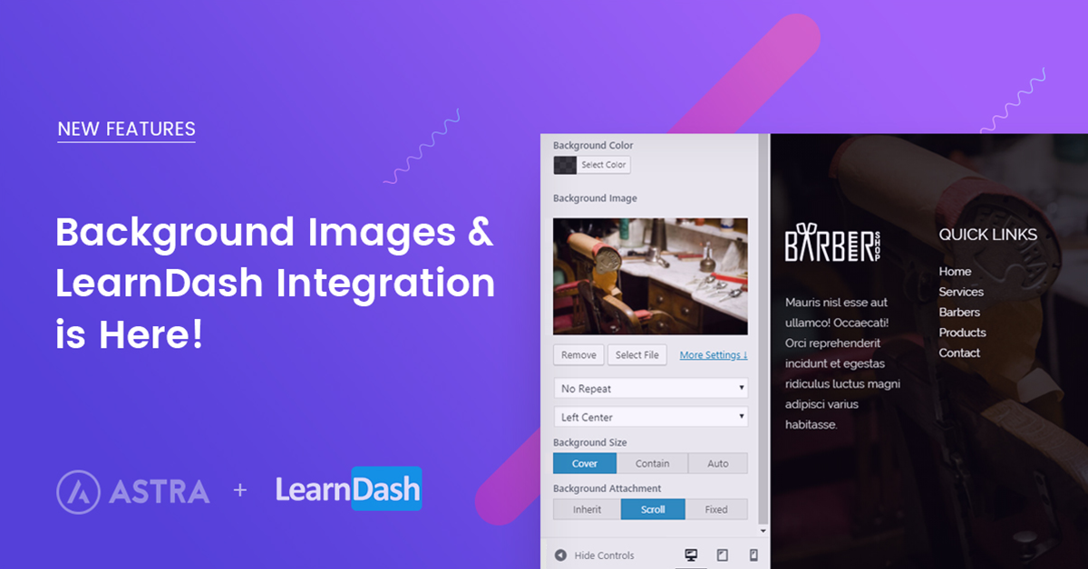 Introducing Background Image Support And Learndash Integration In Astra