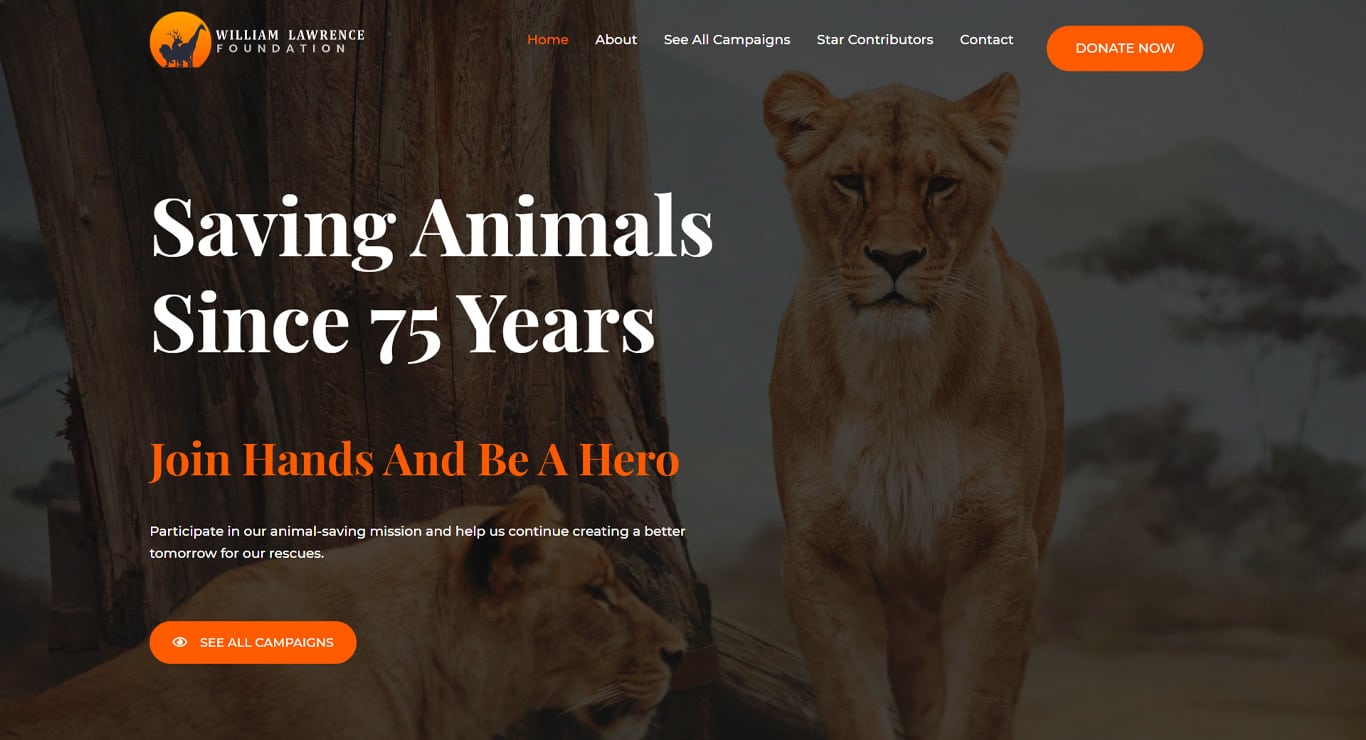 Animal welfare elementor site