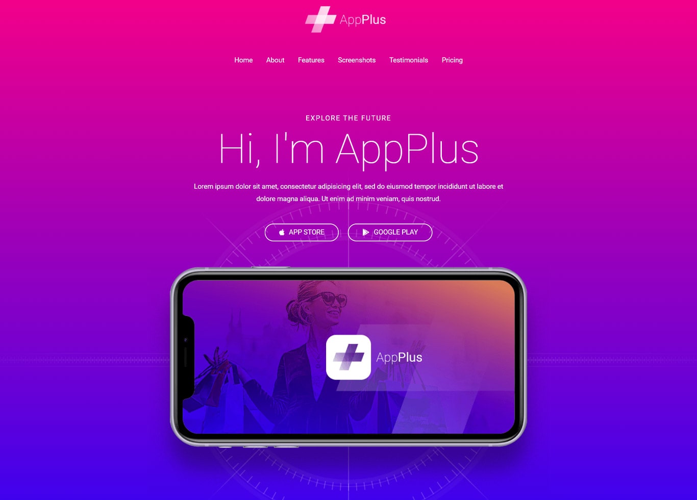 App landing page elementor site
