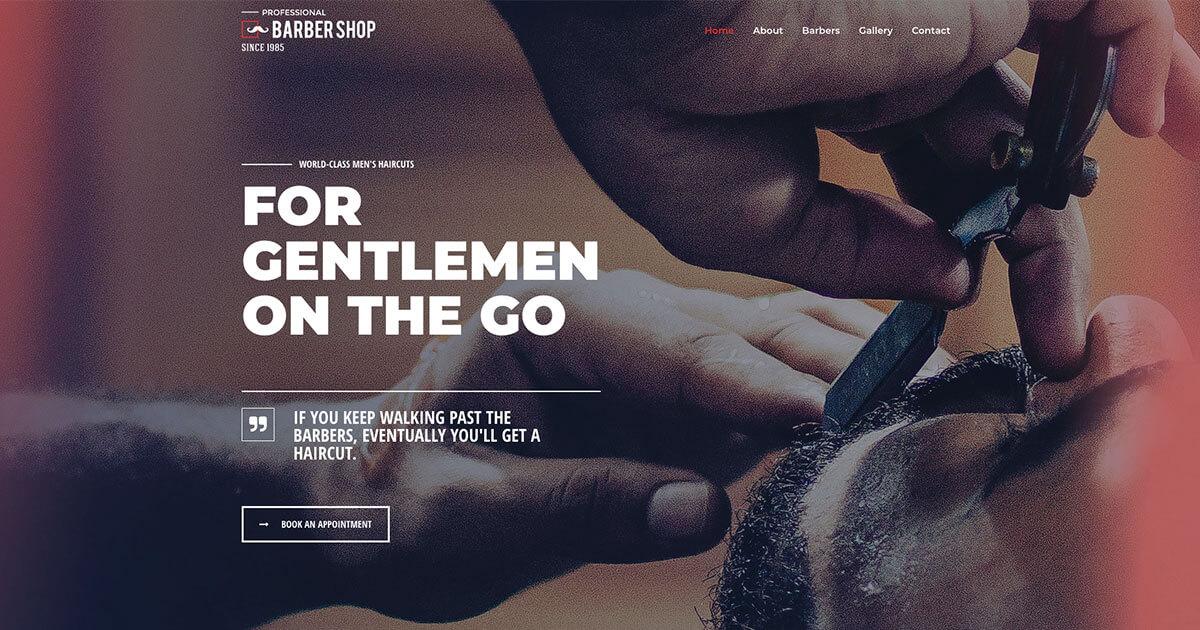 Barber, salon website template