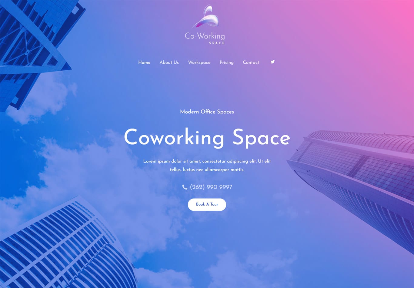 Co working space elementor site