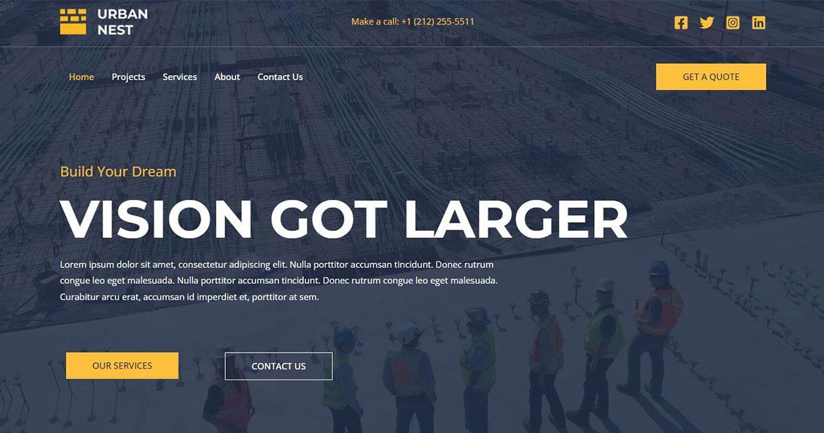 Construction Company website template