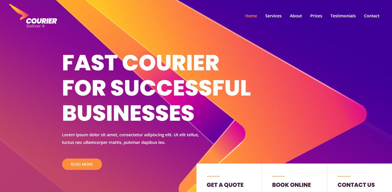 Courier elementor site