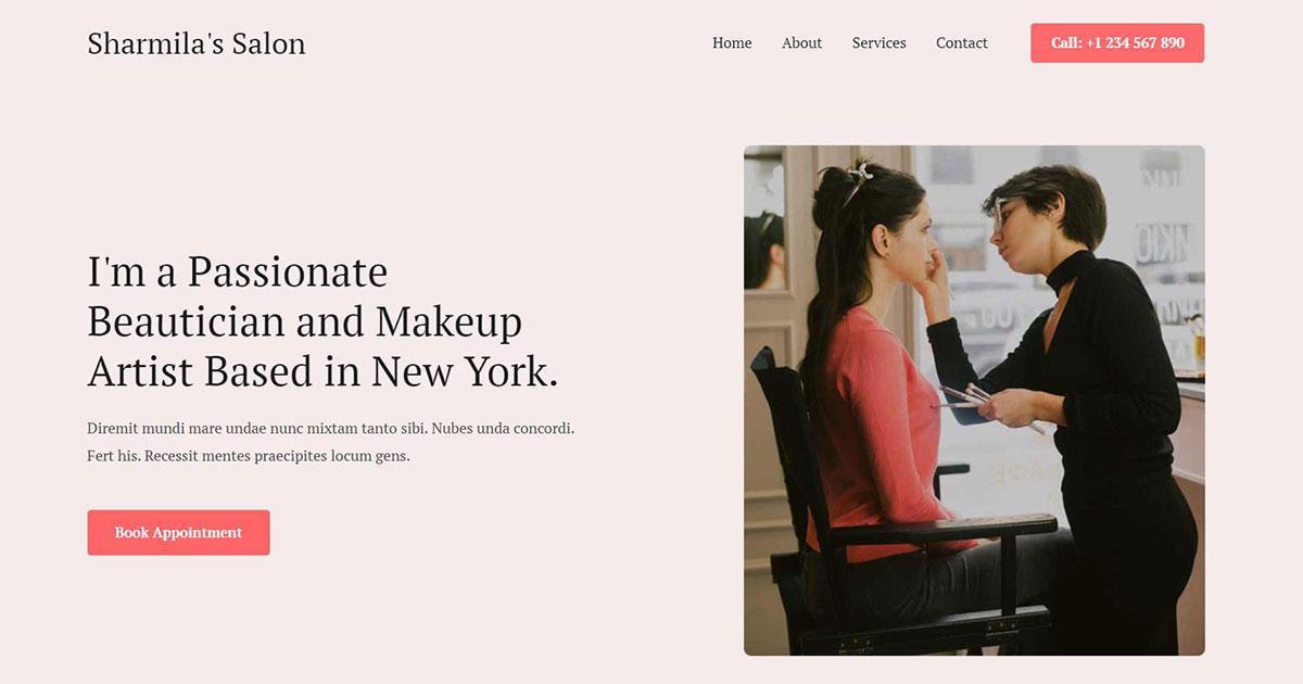 Elementor template for Salon and Spa business