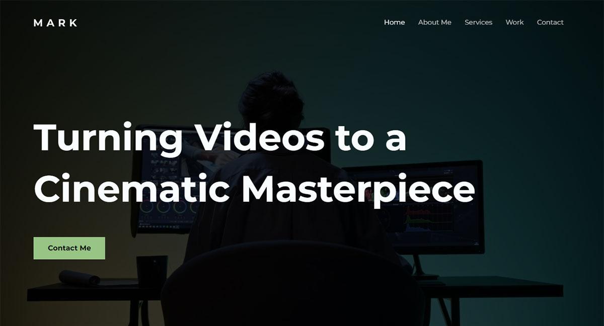 Elementor template for Video editor website