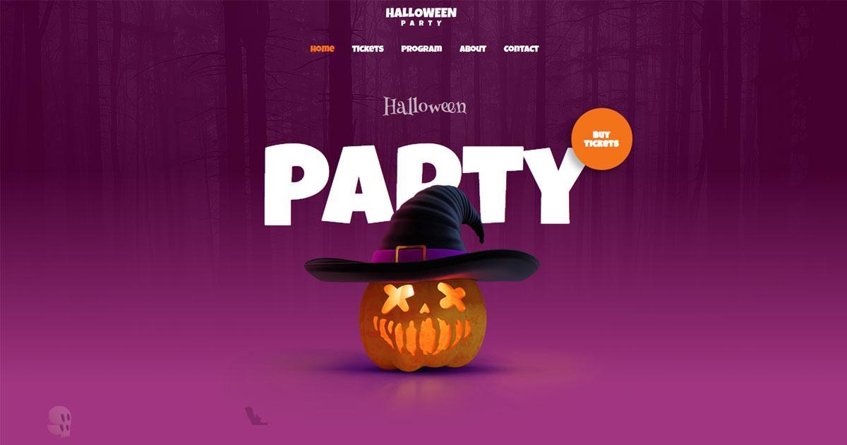 Halloween party web template