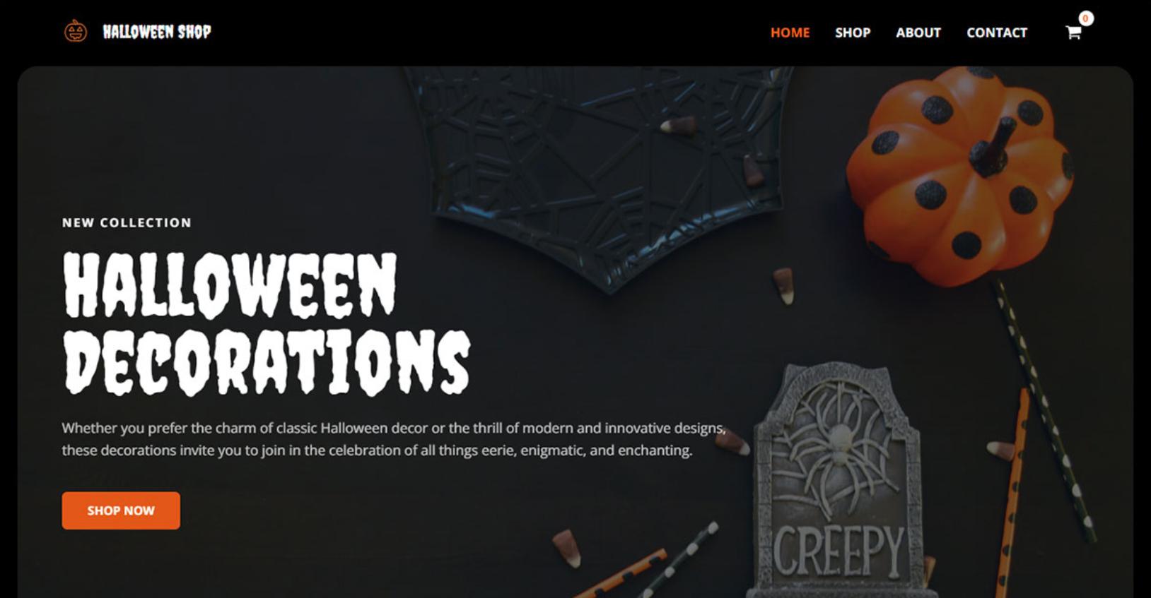 Halloween website template made with Elementor page builder