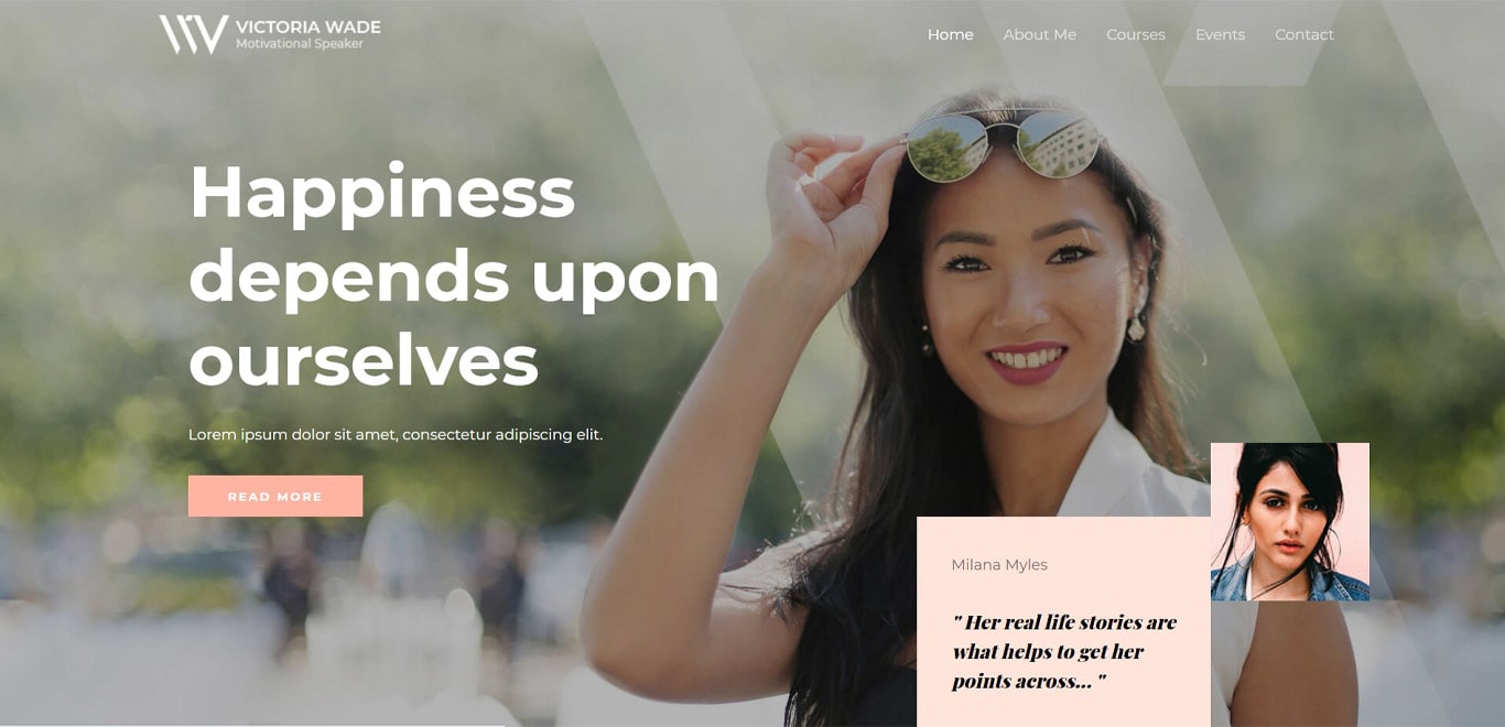 Inspirational speaker elementor site