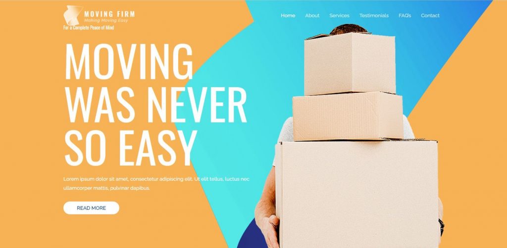 Moving firm elementor site