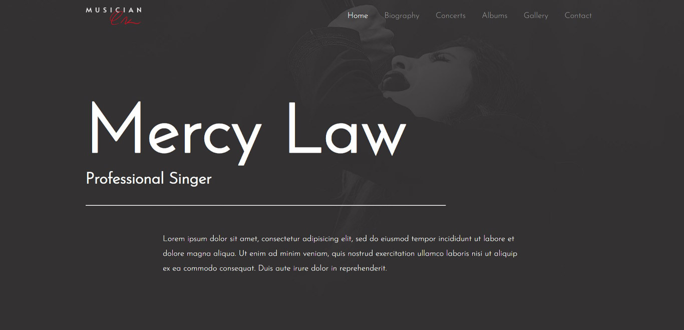 Musician elementor site
