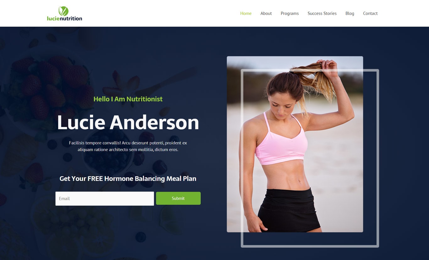 Nutrionist elementor site