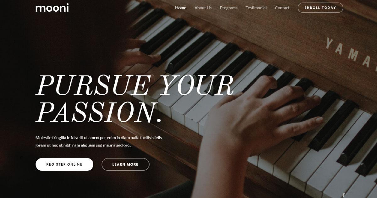 Piano tutor website template