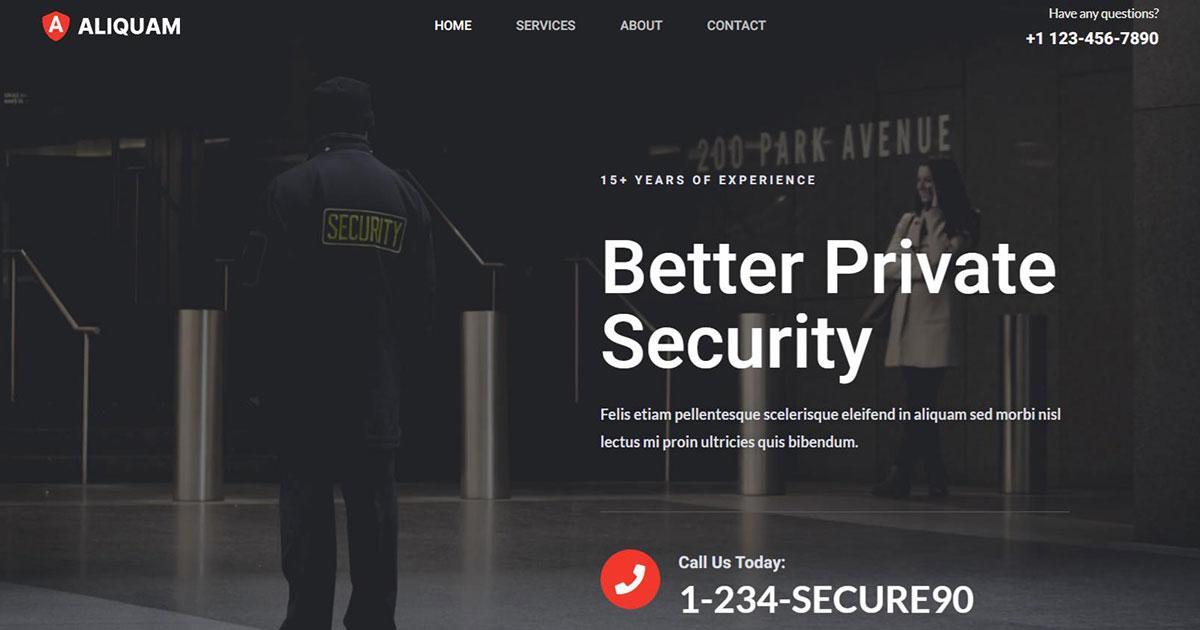 Security based business website template