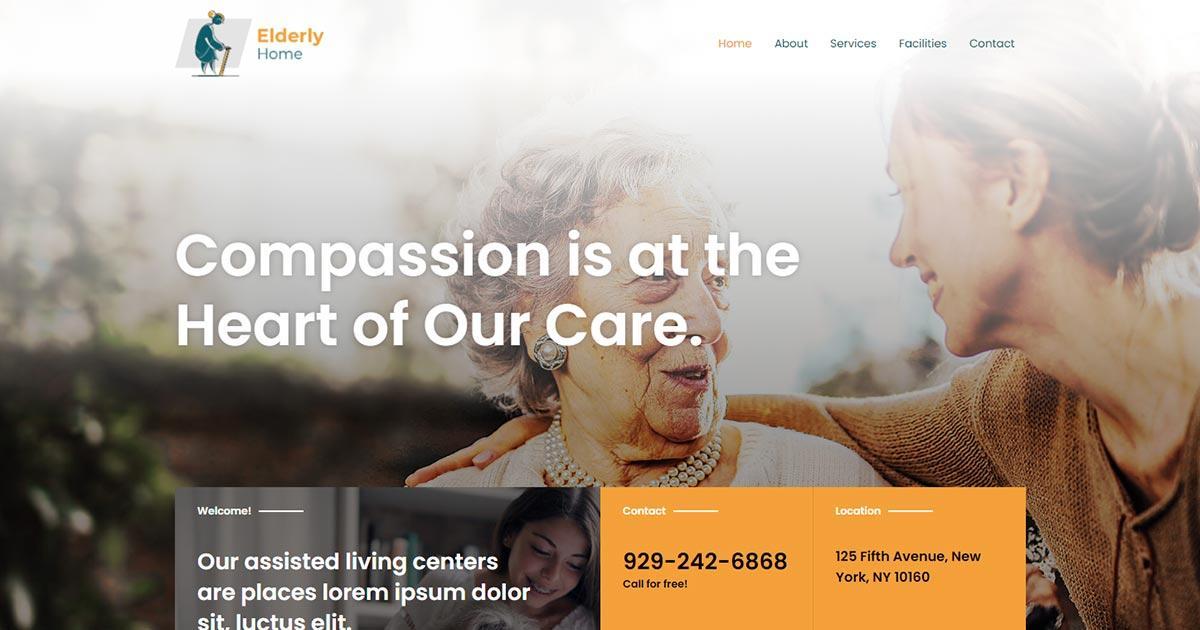 Template for elderly care website