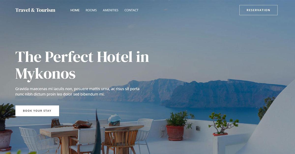 Travel tourism website template for Elementor page builder