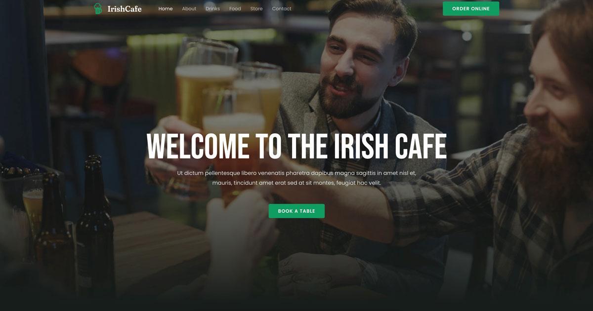 Web template for pub and bar