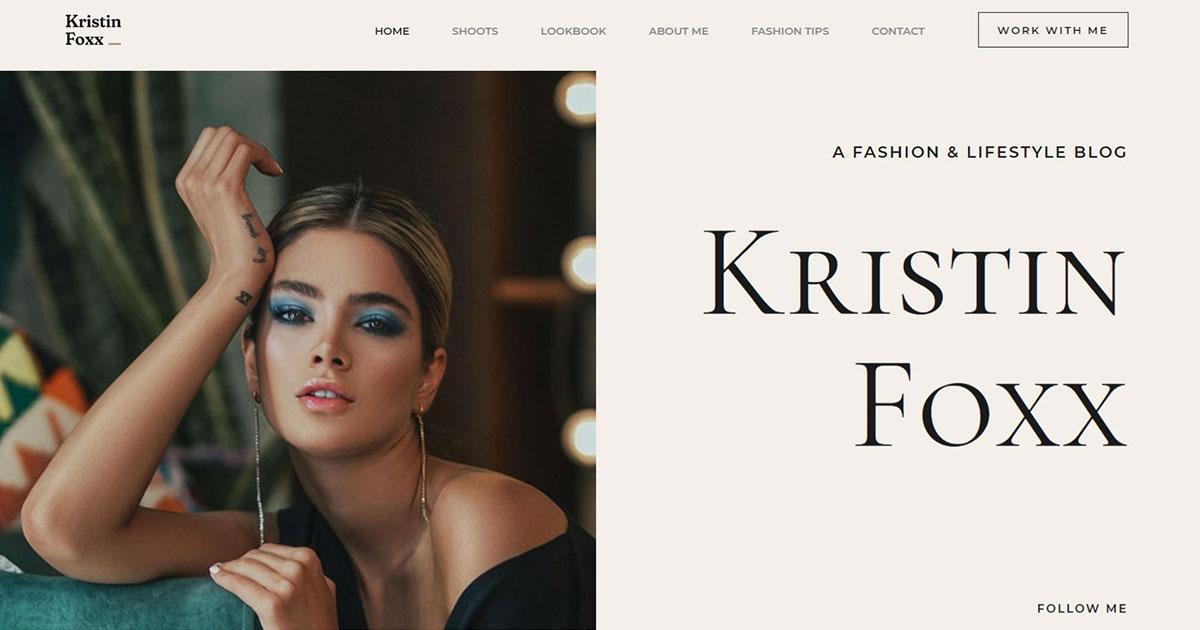 Web template for the fashion influencer