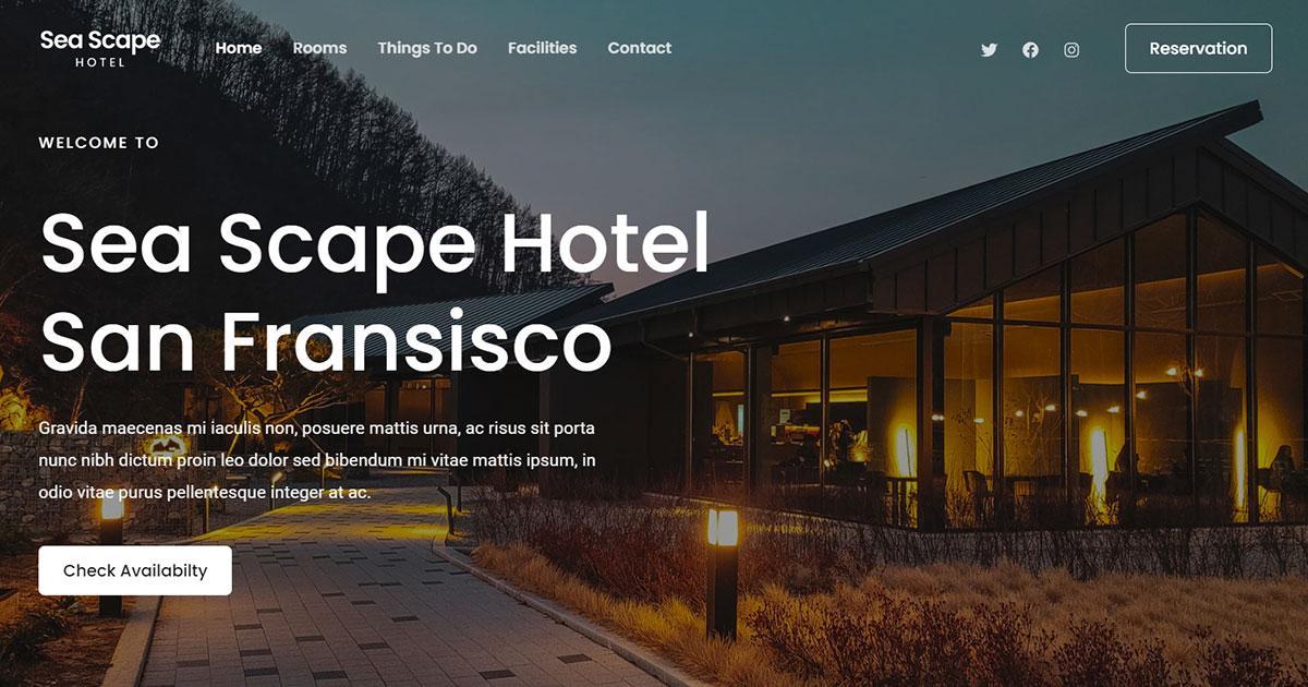 Web template for the hotels