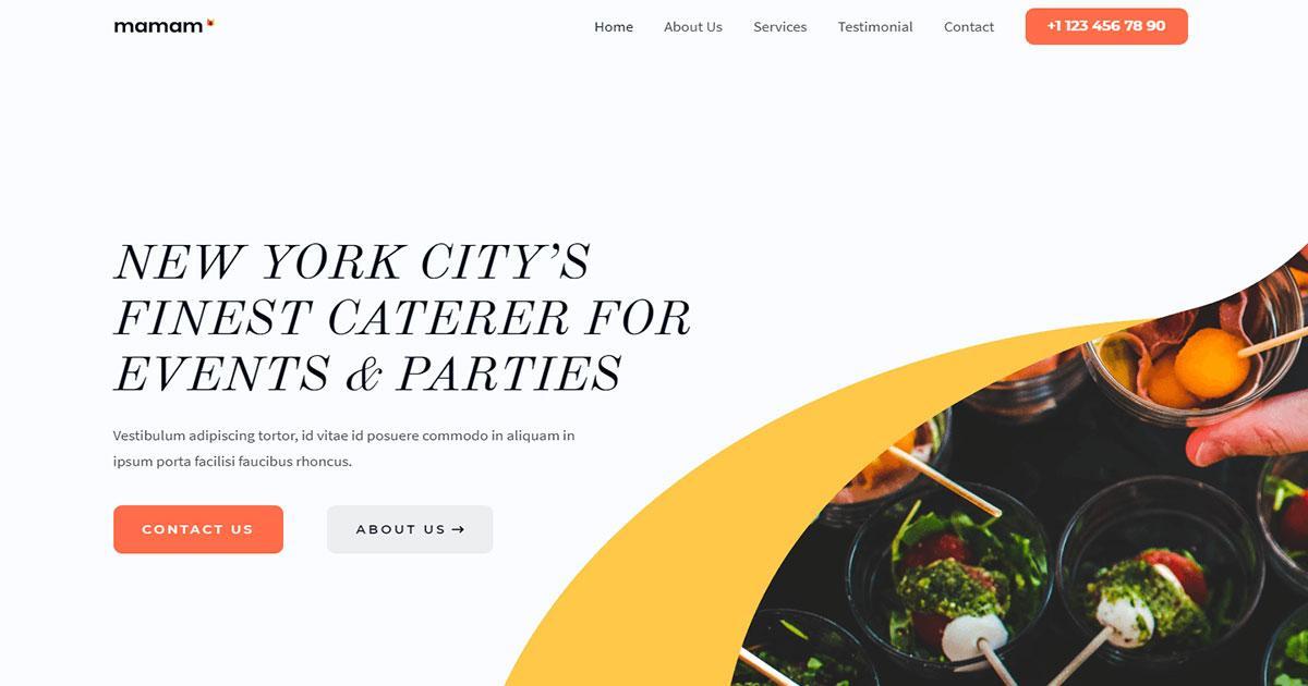 Website template for catering services