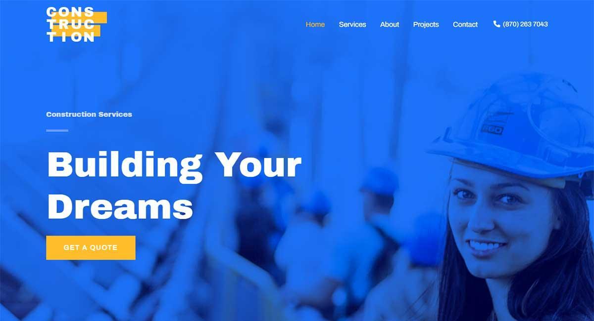 Website template for construction company
