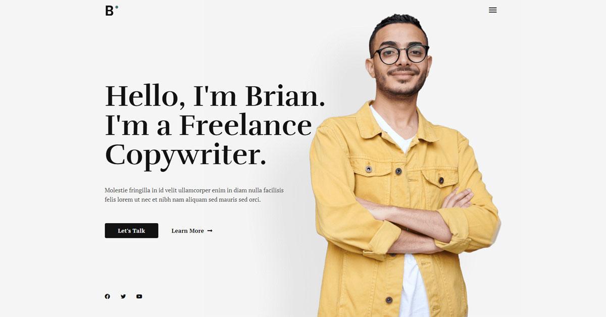 Website template for Freelances and Copywriters