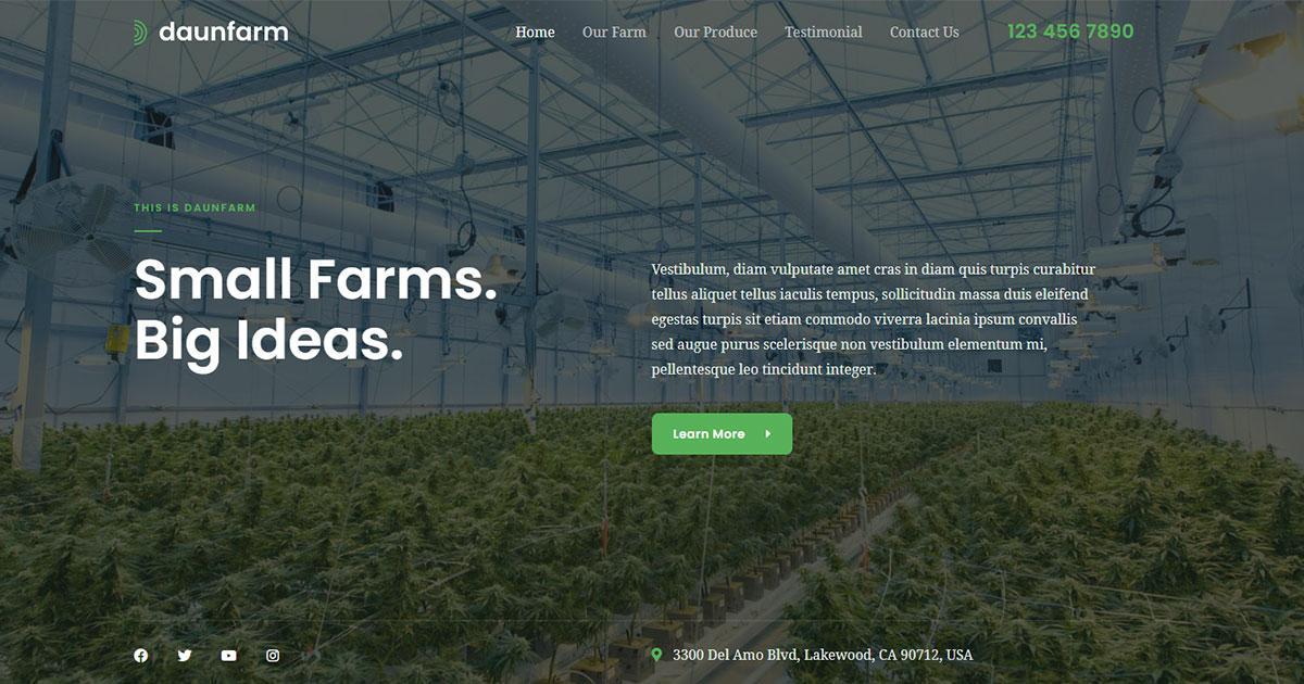 Website template for Horticulture business