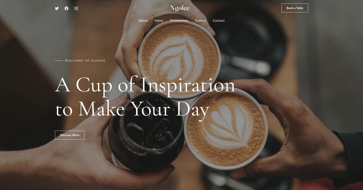 Website template for the coffee shop