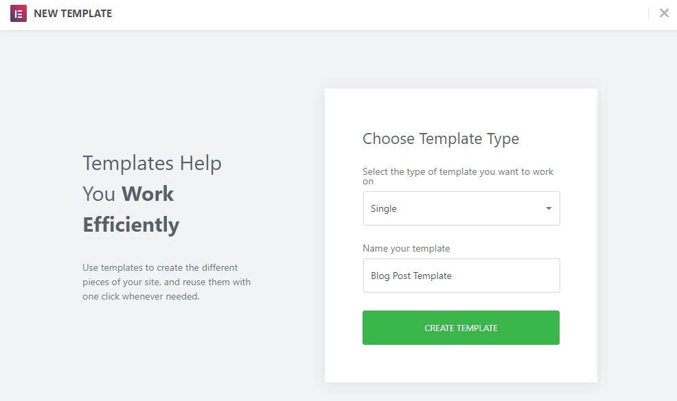 elementor theme building