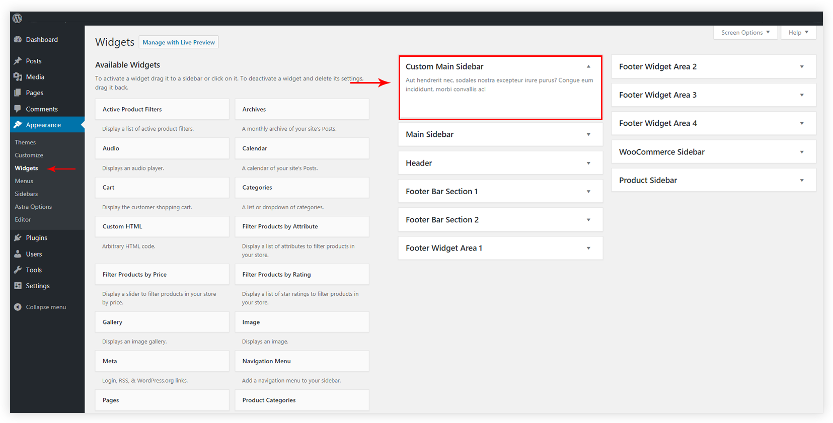 how to add custom sidebar in wordpress