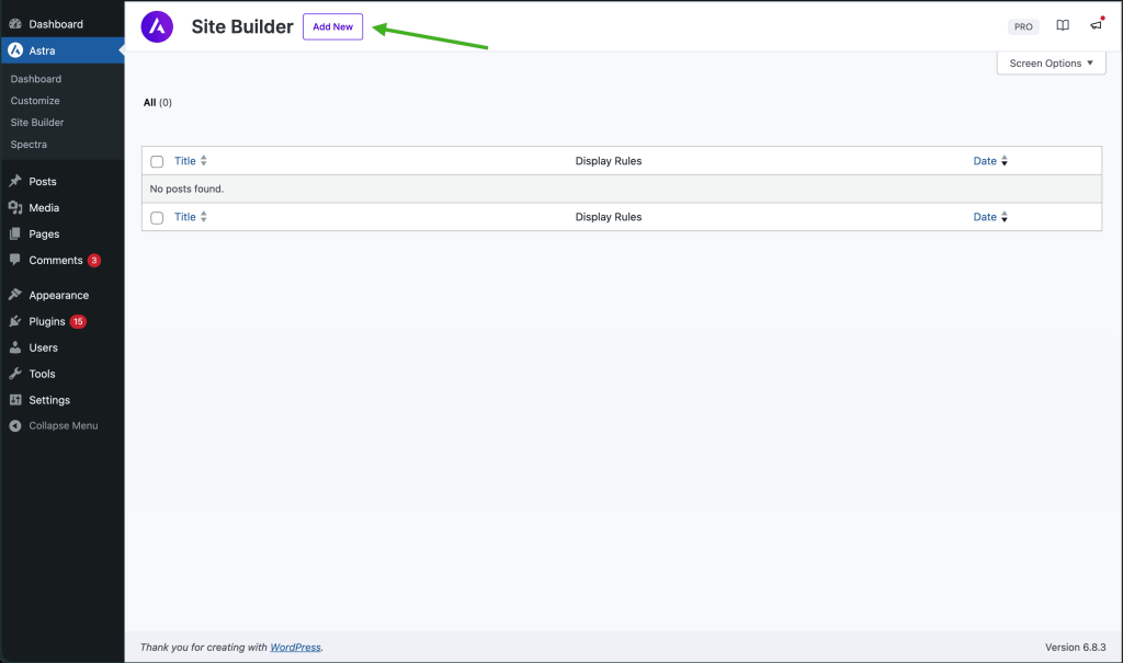 How to Create Different Headers on Different Pages Using Astra? Add new page header