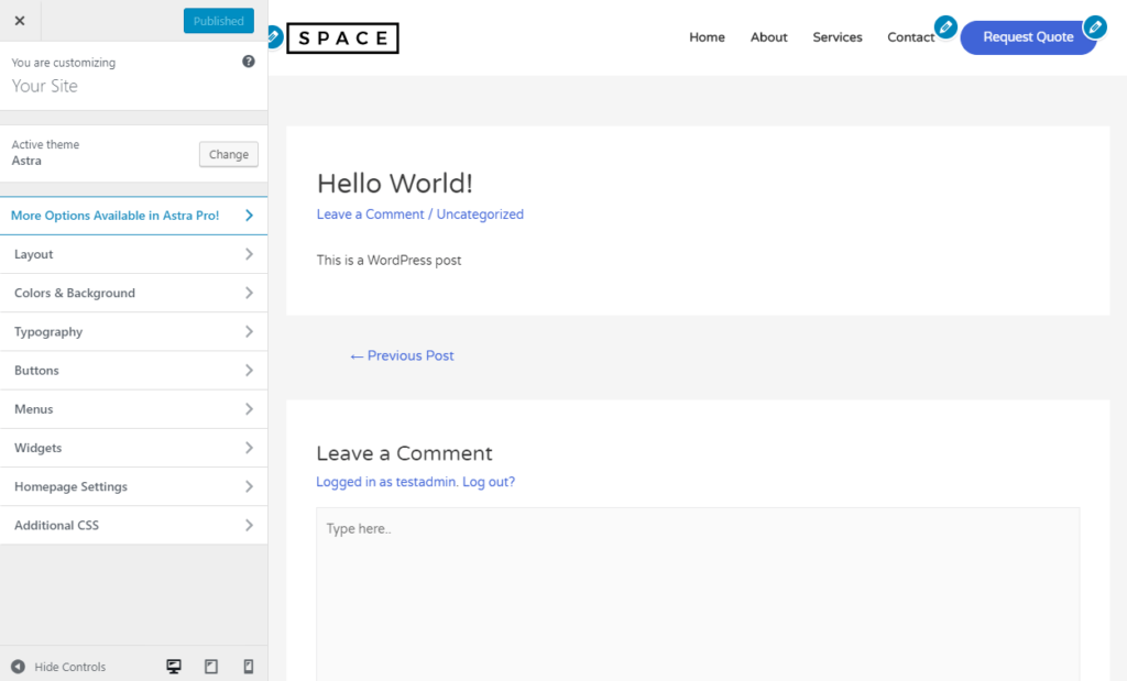 WordPress Customizer