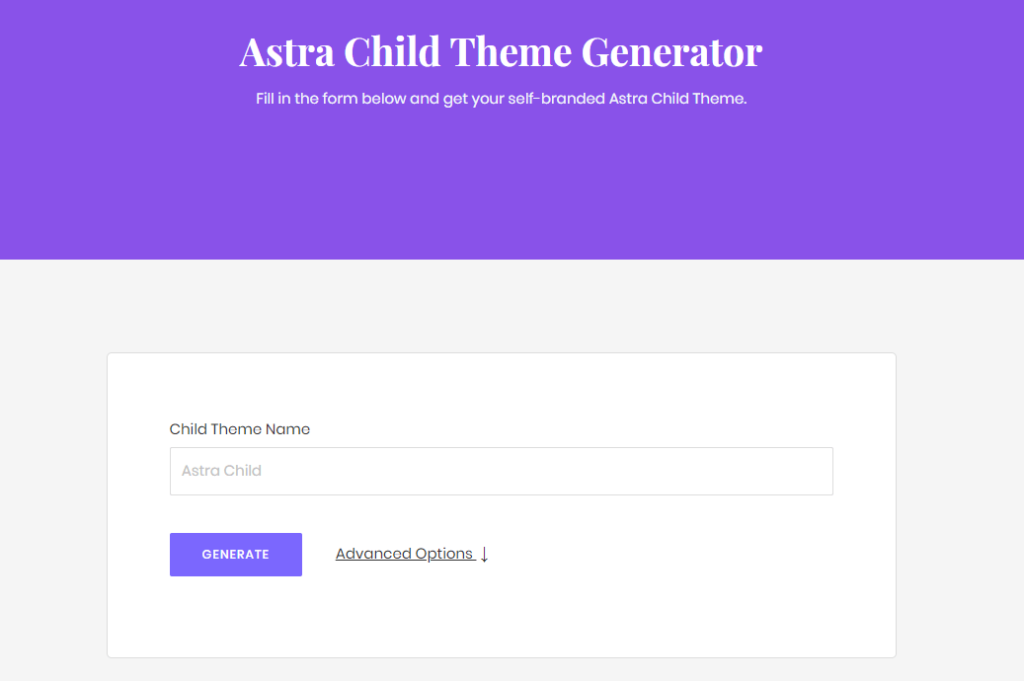 wordpress child theme generator