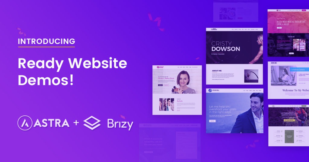 Astra ready made website for Brizy page builder
