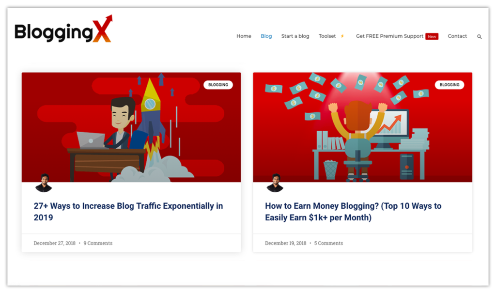 BloggingX website