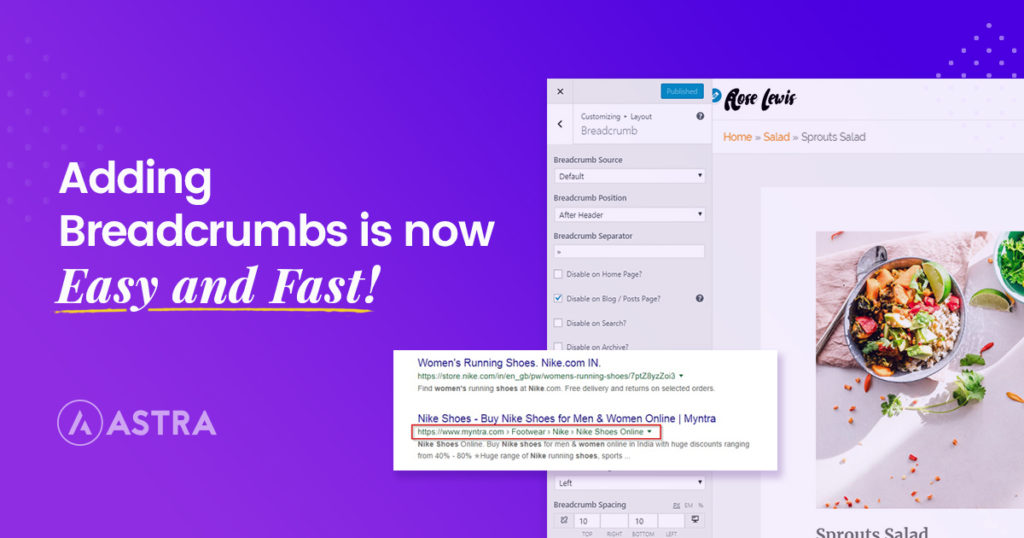 Add Breadcrumbs with Astra! Easy and Fast! Breadcrumbs in Astra