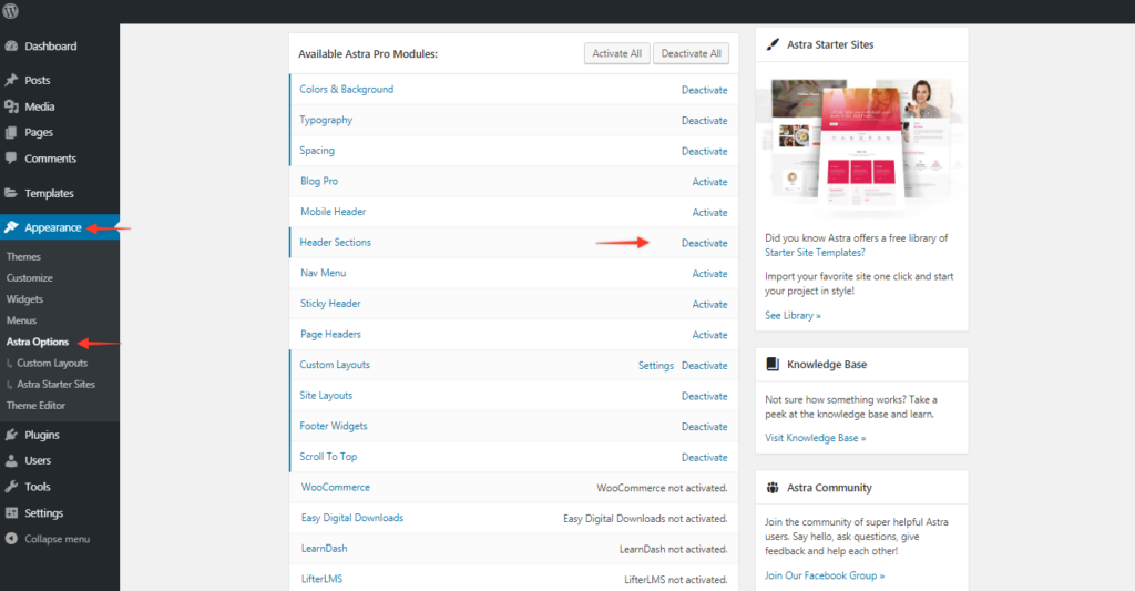 How to Add Above and Below Headers in Astra?