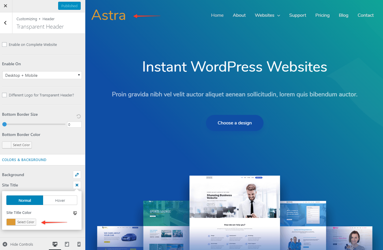 Với chủ đề Astra và tính năng Transparent Header, bạn sẽ có một trang web đẹp và chuyên nghiệp hơn bao giờ hết. Hiển thị thanh header trong suốt giúp cho trang web của bạn trở nên thanh thoát và tối giản hóa. Hãy xem hình ảnh liên quan để khám phá thêm tính năng này nhé! 