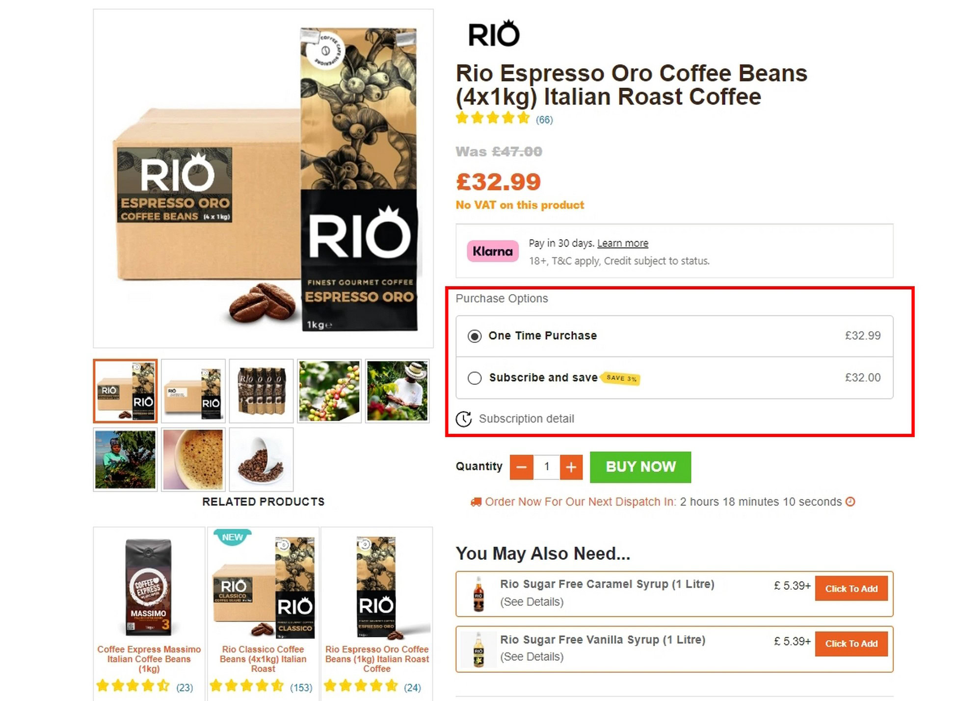 This coffee retailer also does subscription offers