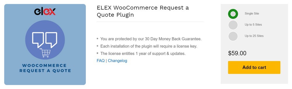 Elex WooCommerce 请求报价插件