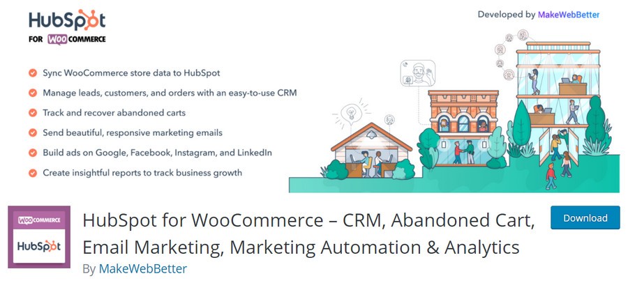 用于 WooCommerce WordPress 插件的 HubSpot