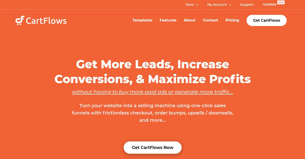 CartFlows homepage