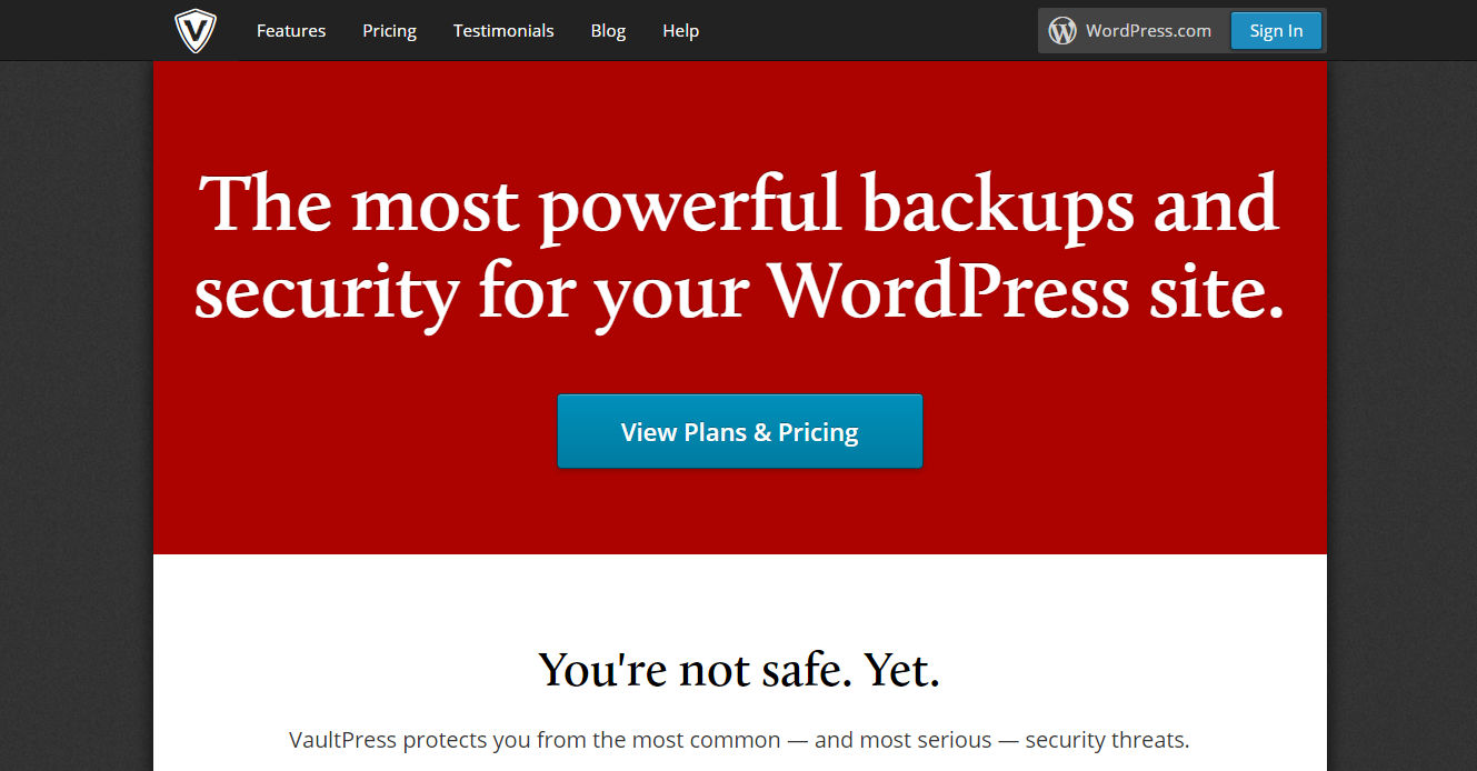 VaultPress WordPress backup and security plugin