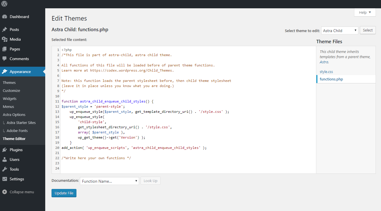 How To Add Custom Php Code In The Astra Theme